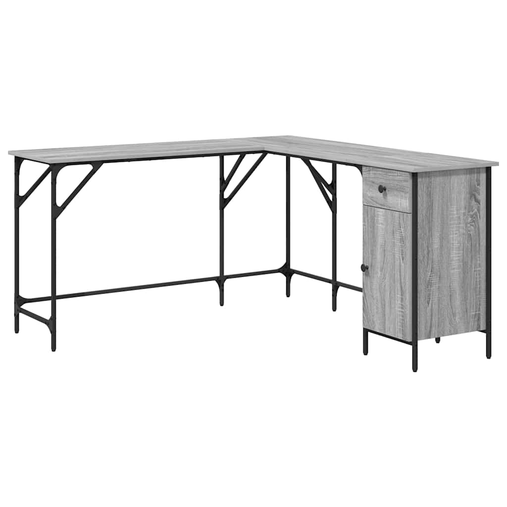 Schreibtisch Grau Sonoma 141x141x75 cm Holzwerkstoff
