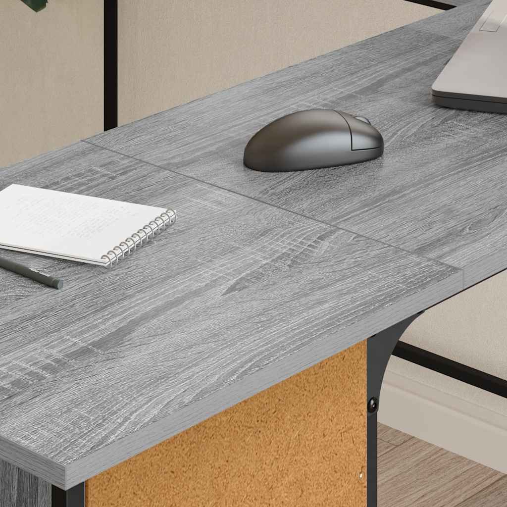 Schreibtisch Grau Sonoma 141x141x75 cm Holzwerkstoff