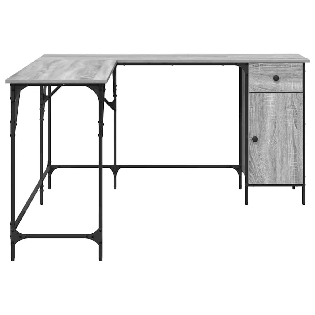 Schreibtisch Grau Sonoma 141x141x75 cm Holzwerkstoff