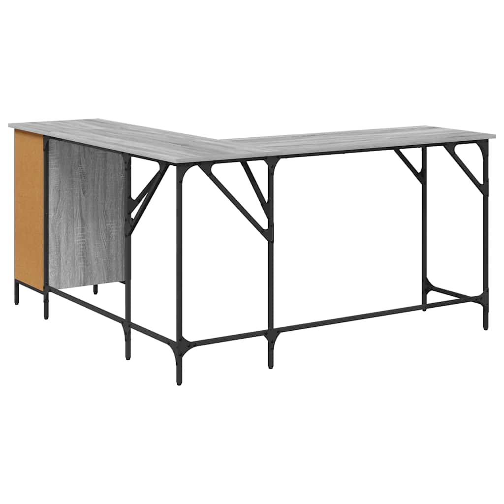 Schreibtisch Grau Sonoma 141x141x75 cm Holzwerkstoff
