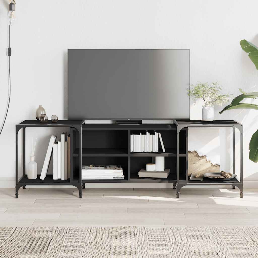 TV-Schrank Schwarz 153x37x50 cm Holzwerkstoff