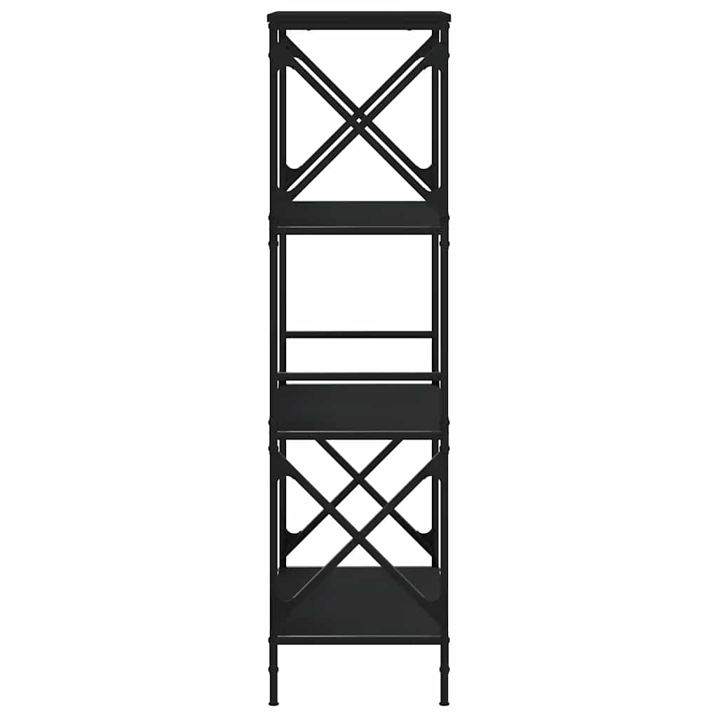 Bücherregal 4 Böden Schwarz 59x35x132 cm Holzwerkstoff