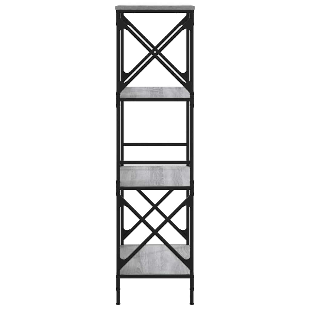 Bücherregal 4 Böden Grau Sonoma 59x35x132 cm Holzwerkstoff