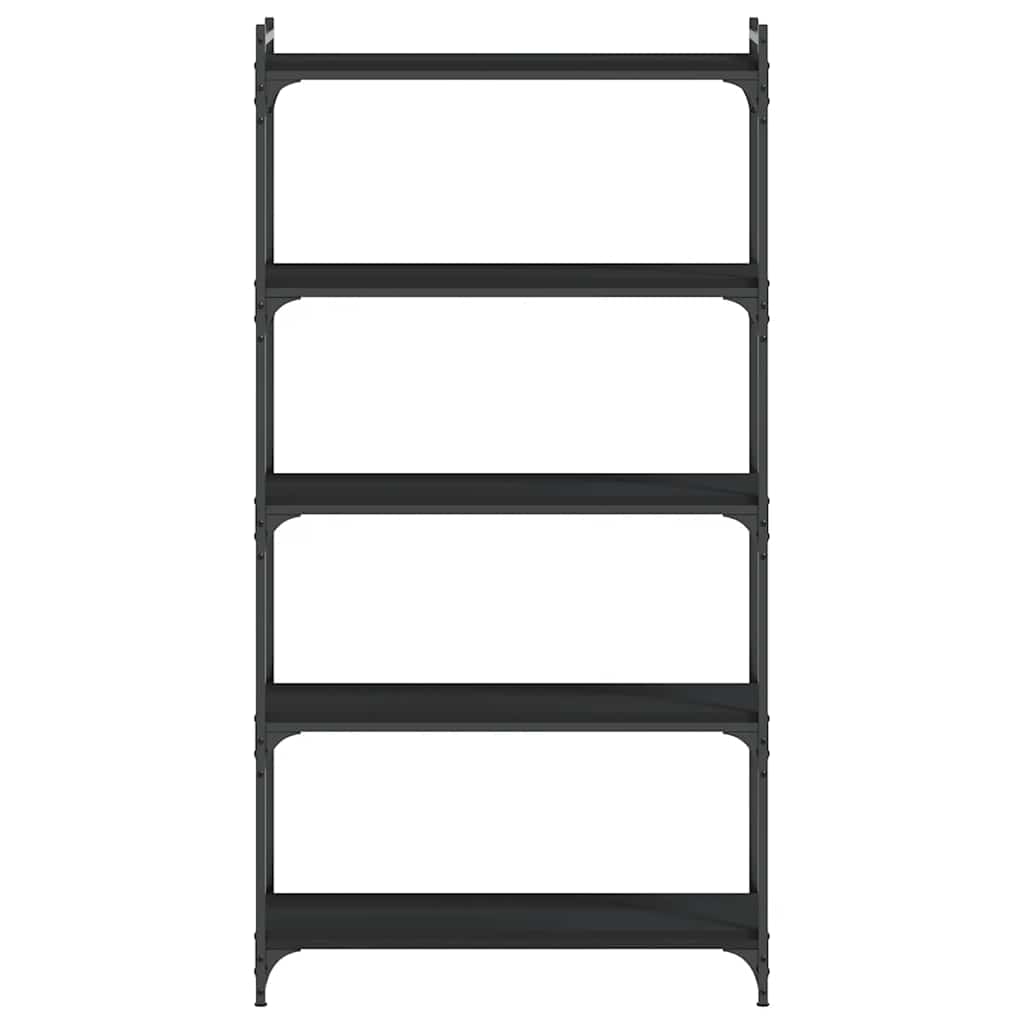 Bücherregal 5 Böden Schwarz 80x30x154 cm Holzwerkstoff