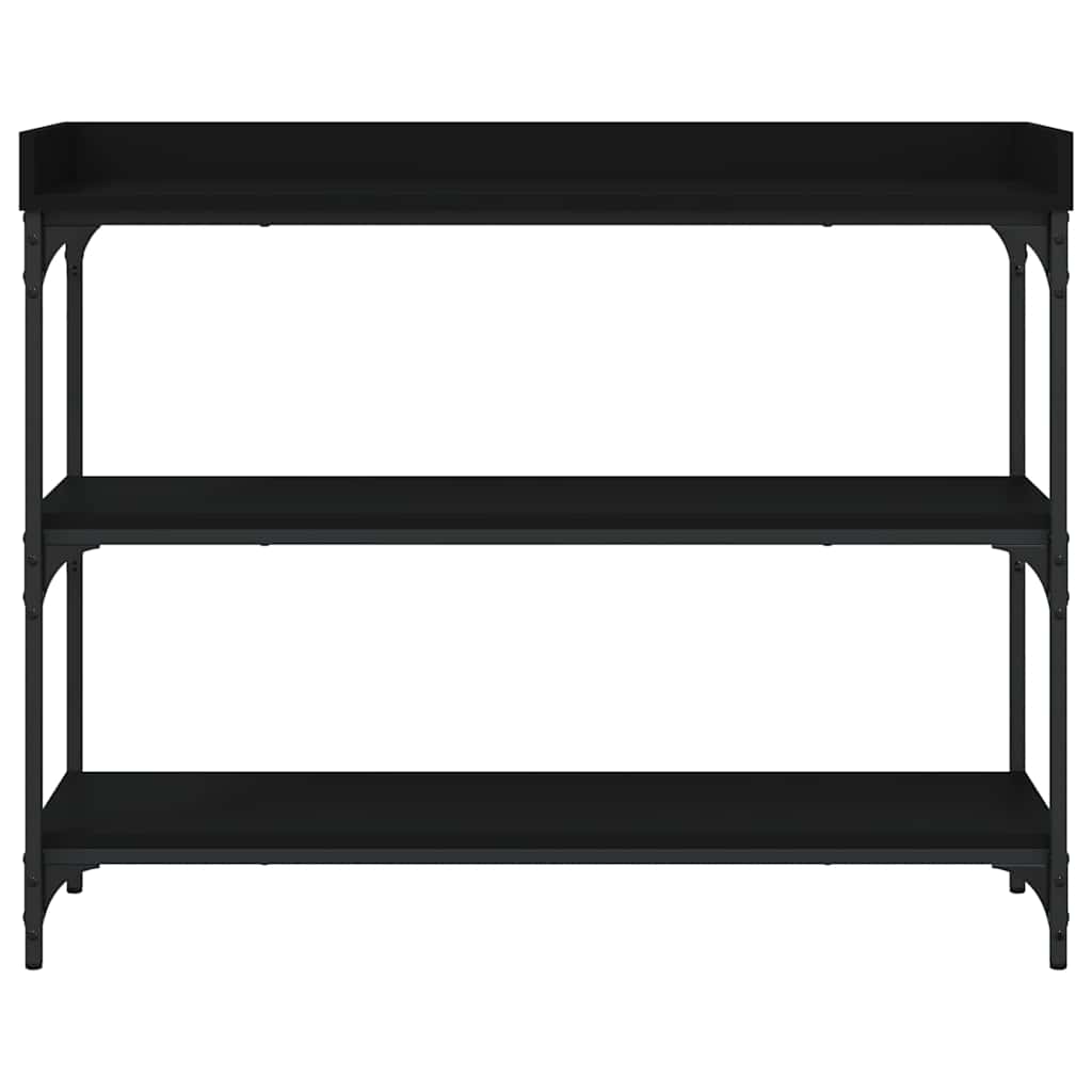Konsolentisch mit Ablagen Schwarz 100x30x80 cm