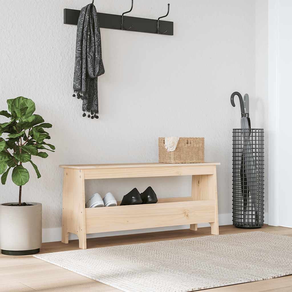 Flurbank 100 x 28 x 45 cm Massivholz Kiefer