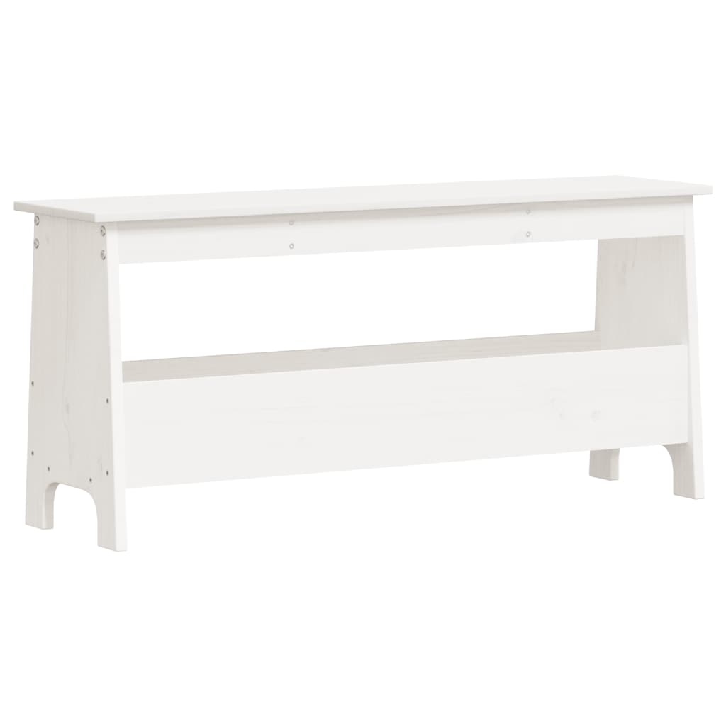 Flurbank Weiß 100 x 28 x 45 cm Massivholz Kiefer