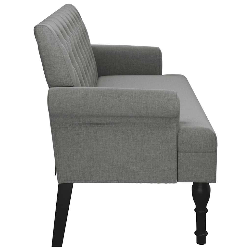 Bank mit Rückenlehne Dunkelgrau 120 x 62 x 75,5 cm Stoff