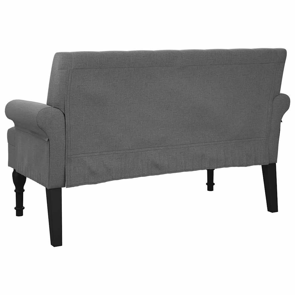 Bank mit Rückenlehne Dunkelgrau 120 x 62 x 75,5 cm Stoff
