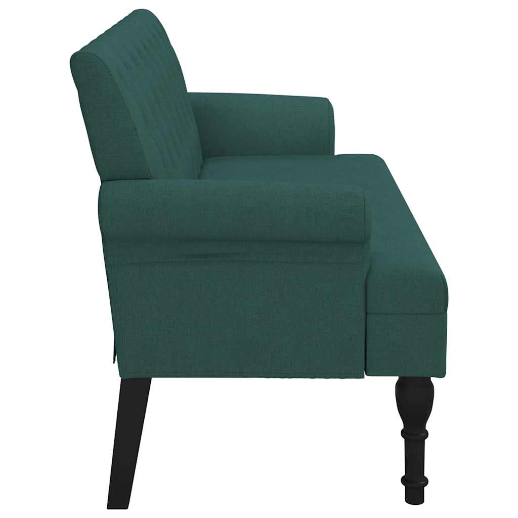 Sitzbank mit Rückenlehne Dunkelgrün 120x62x75,5 cm Stoff