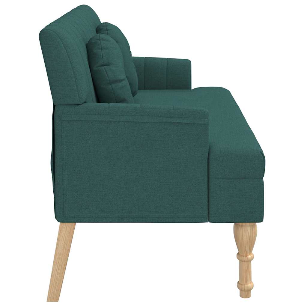 Sitzbank mit Kissen Dunkelgrün 113x64,5x75,5 cm Stoff