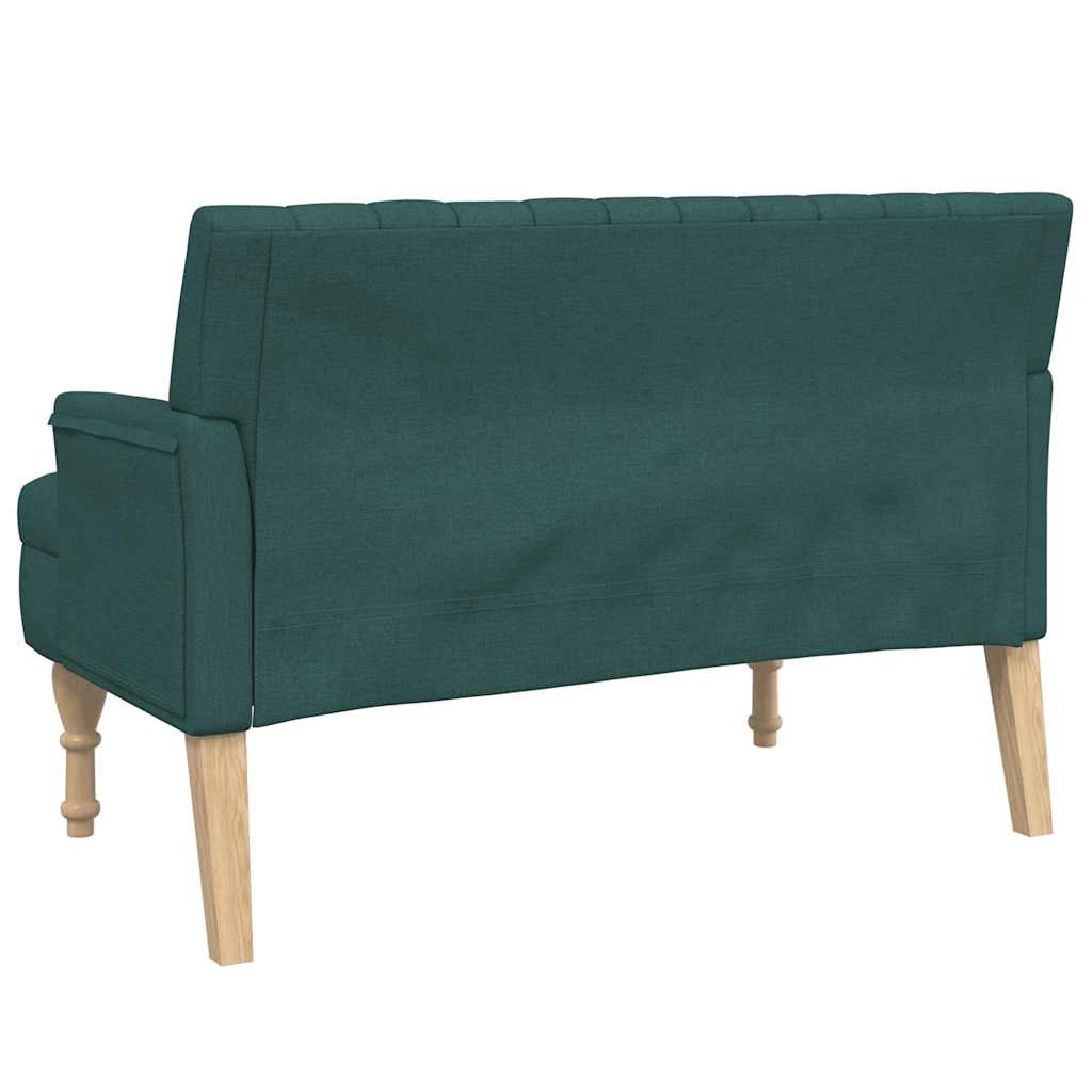 Sitzbank mit Kissen Dunkelgrün 113x64,5x75,5 cm Stoff