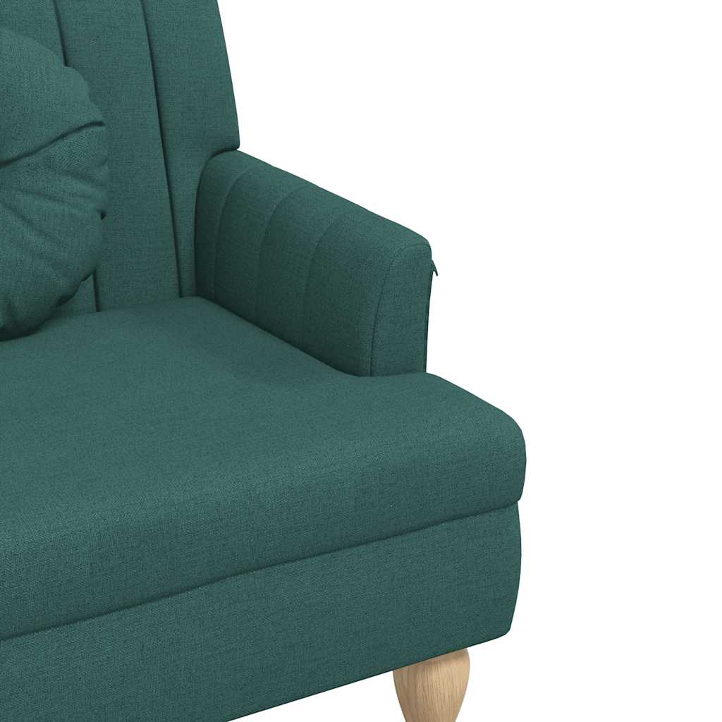 Sitzbank mit Kissen Dunkelgrün 113x64,5x75,5 cm Stoff