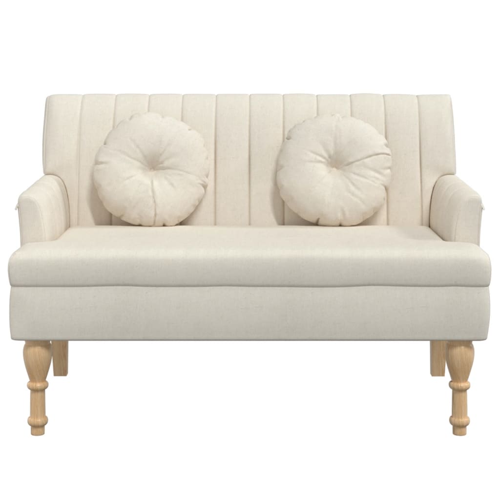 Sitzbank mit Kissen 113x64,5x75,5 cm Leinen