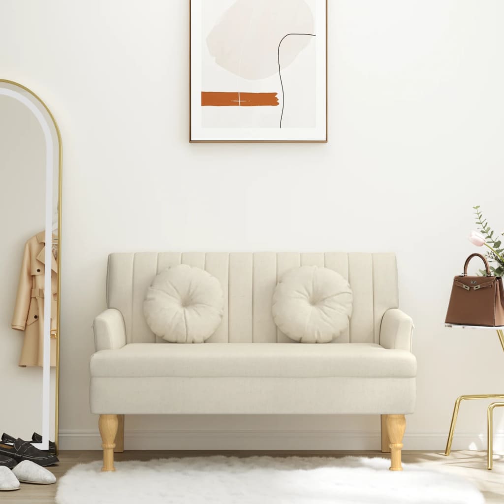 Sitzbank mit Kissen 113x64,5x75,5 cm Leinen