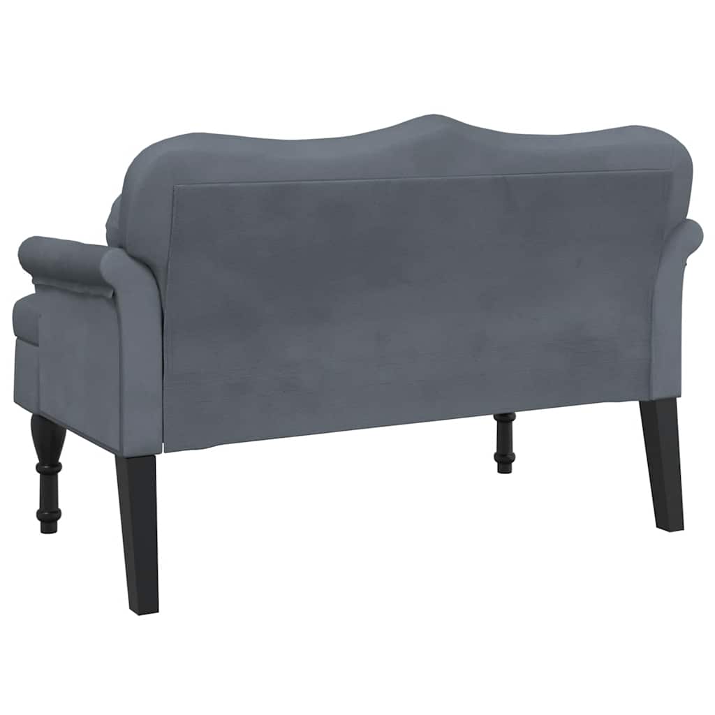 Bank mit Kissen Dunkelgrau 120,5 x 65 x 75 cm Samt