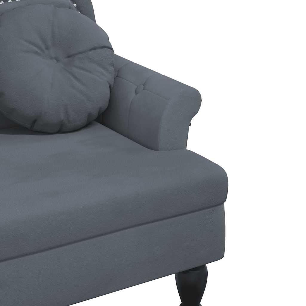 Bank mit Kissen Dunkelgrau 120,5 x 65 x 75 cm Samt