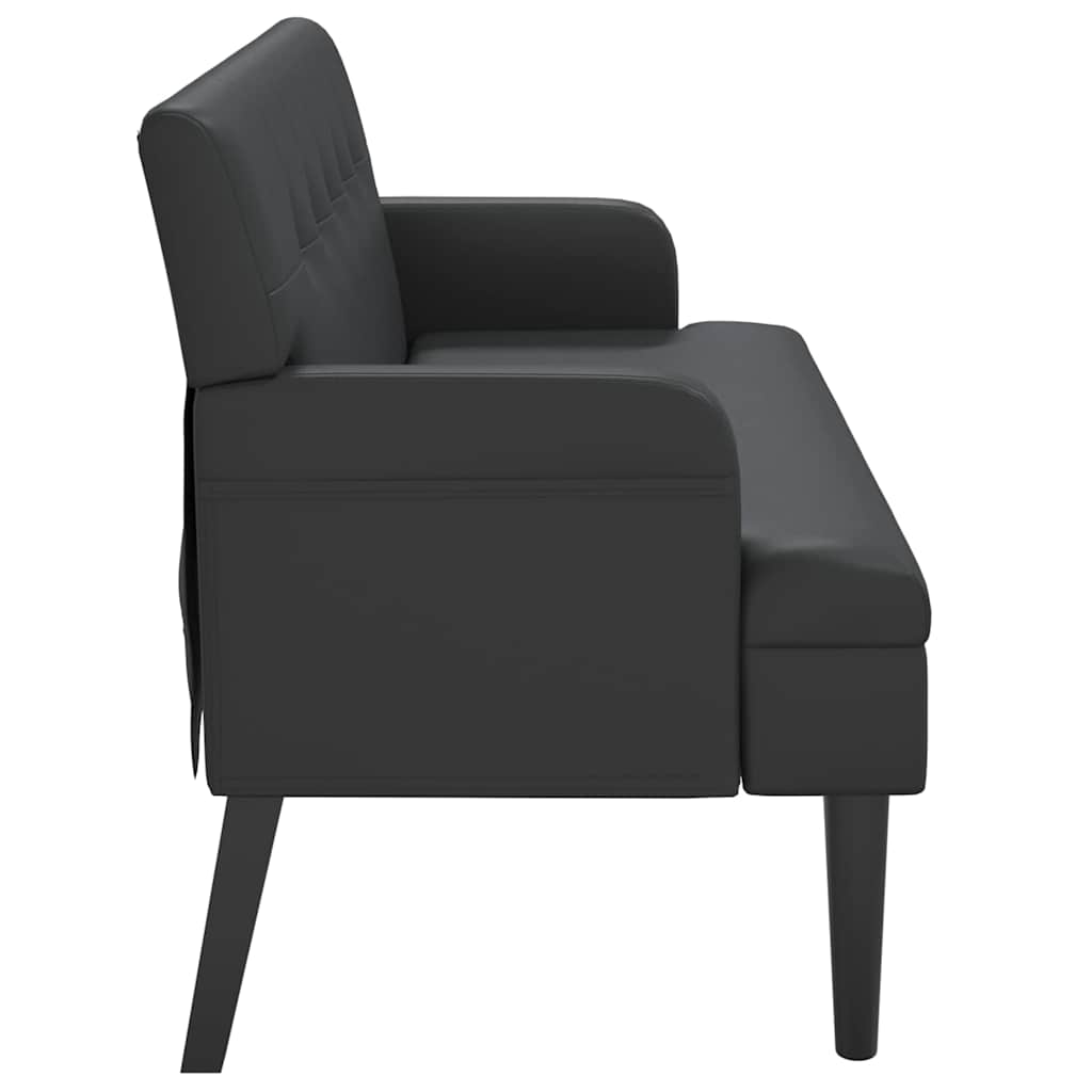 Bank mit Rückenlehne Schwarz 112x65,5x75 cm Kunstleder