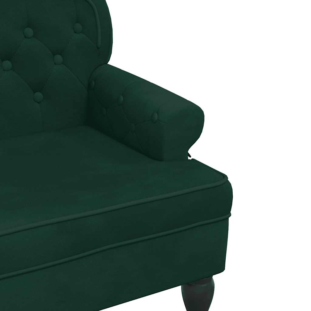 Sitzbank mit Rückenlehne Dunkelgrün 119,5x64,5x75 cm Samt
