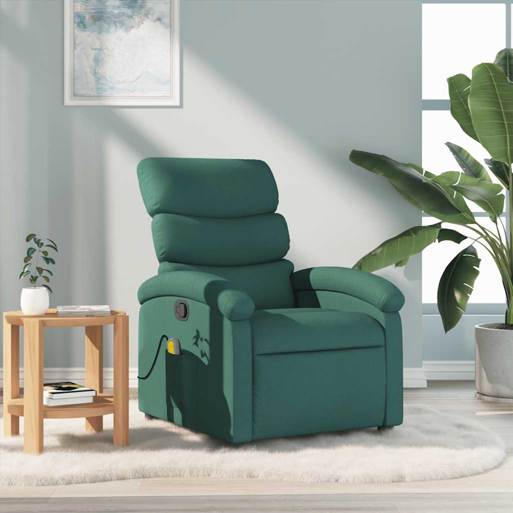 Massagesessel Dunkelgrün Stoff