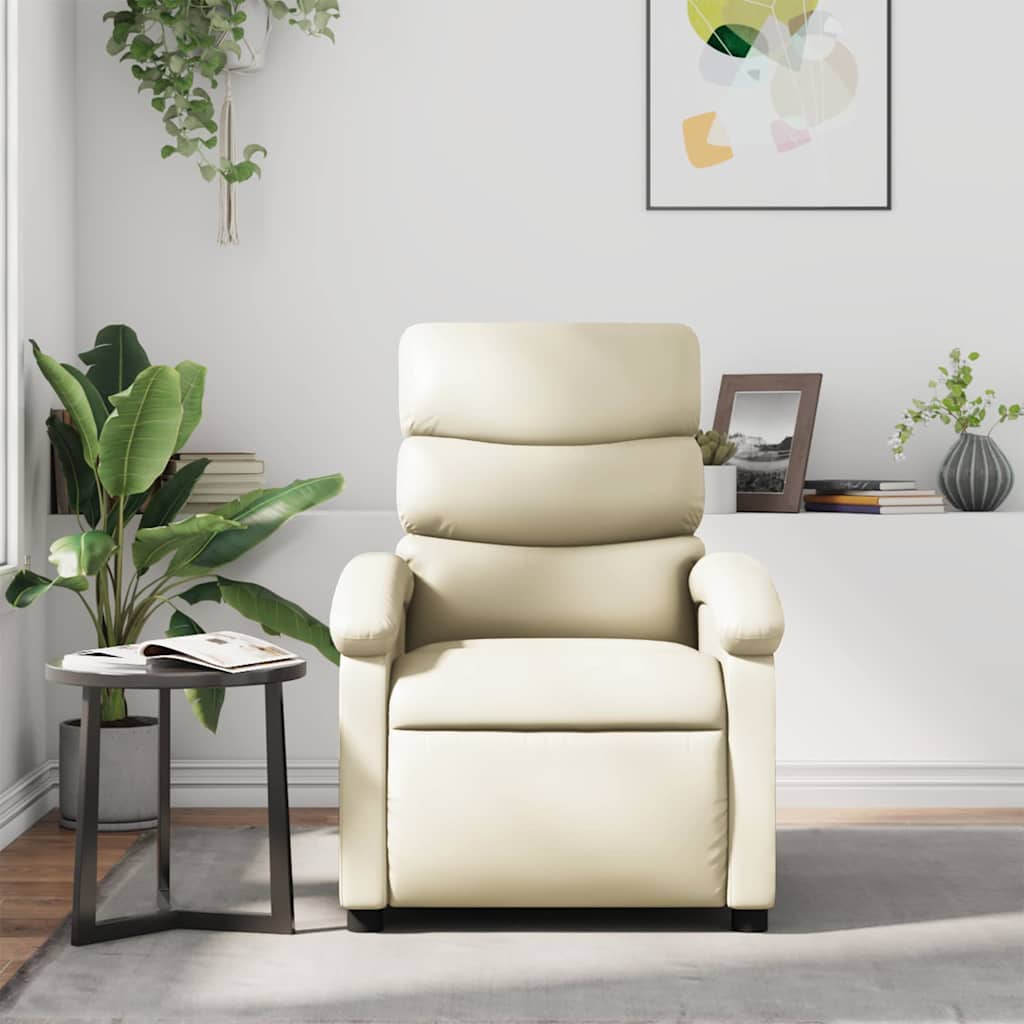 Relaxsessel Creme Kunstleder