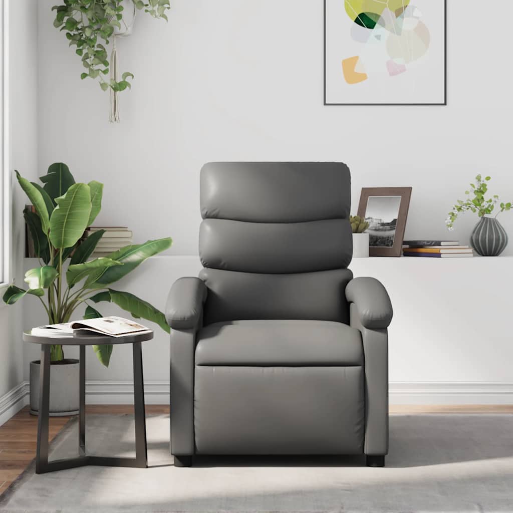 Relaxsessel Grau Kunstleder