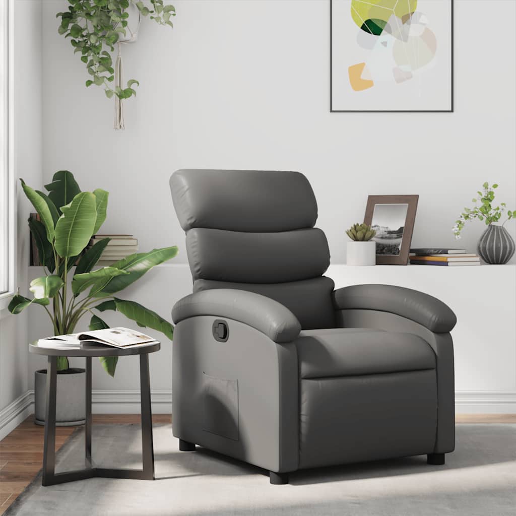 Relaxsessel Grau Kunstleder