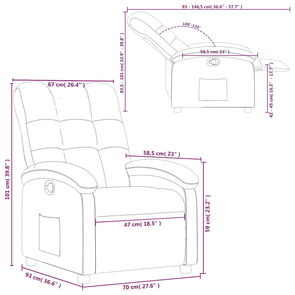 Relaxsessel Braun Stoff