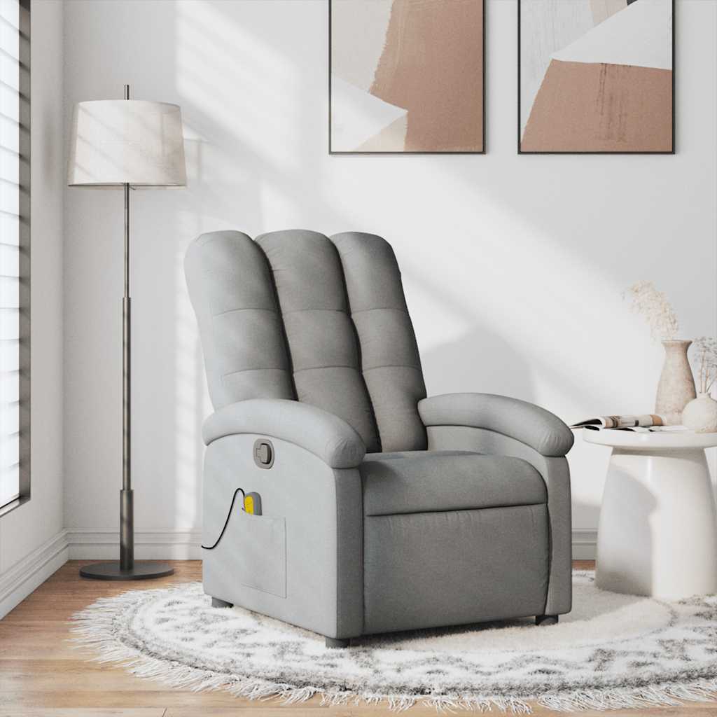 Massagesessel Hellgrau Stoff