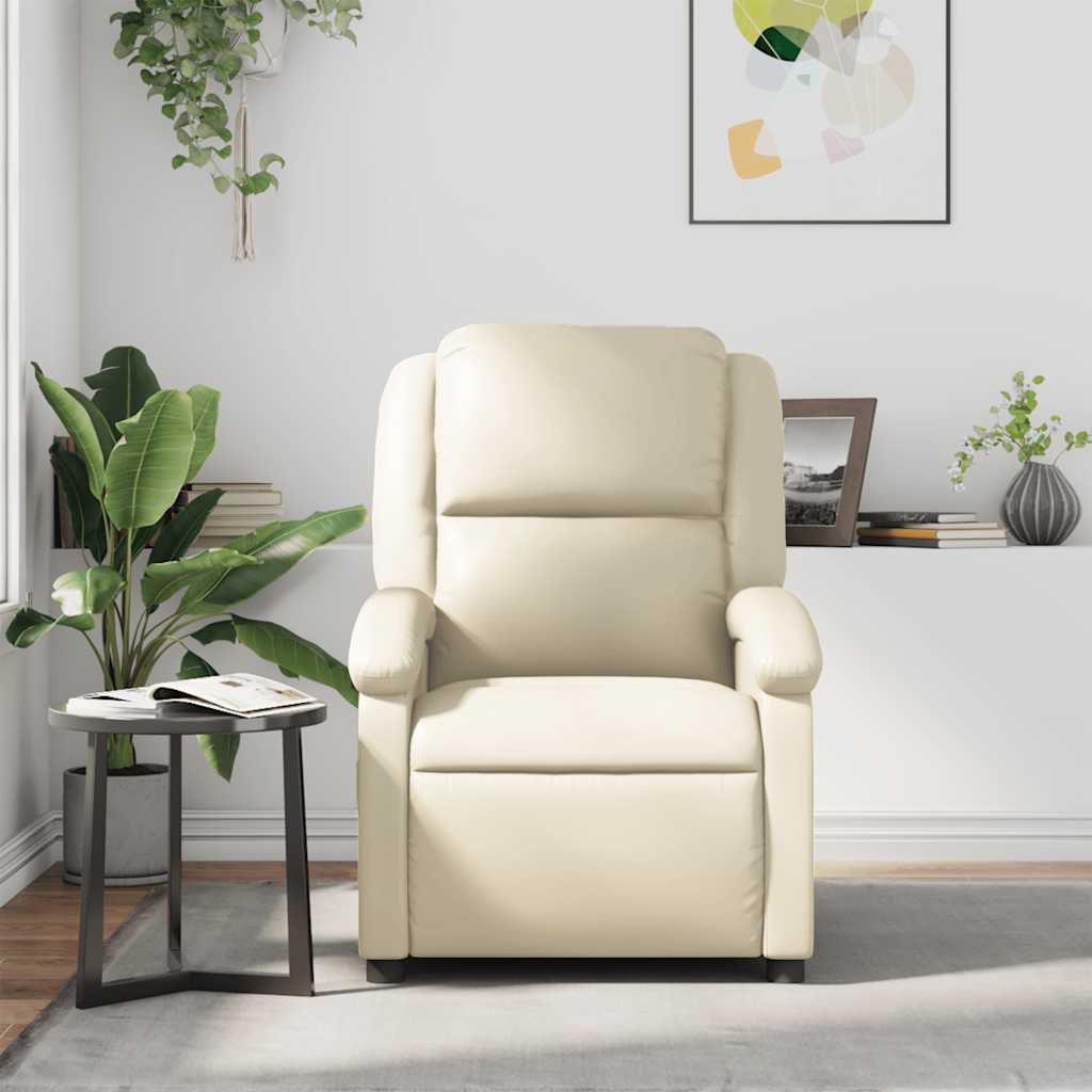 Relaxsessel Creme Kunstleder