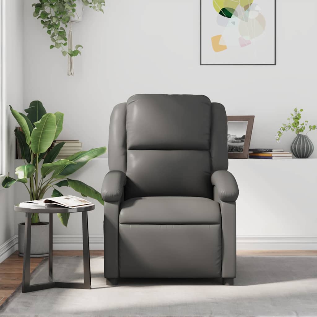 Relaxsessel Grau Kunstleder