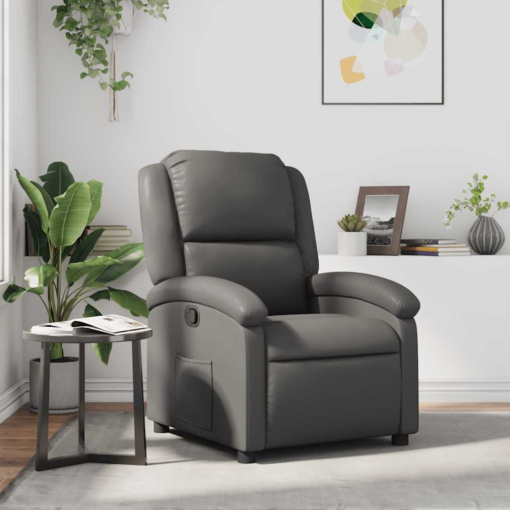 Relaxsessel Grau Kunstleder