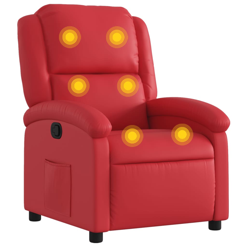 Massagesessel Rot Kunstleder
