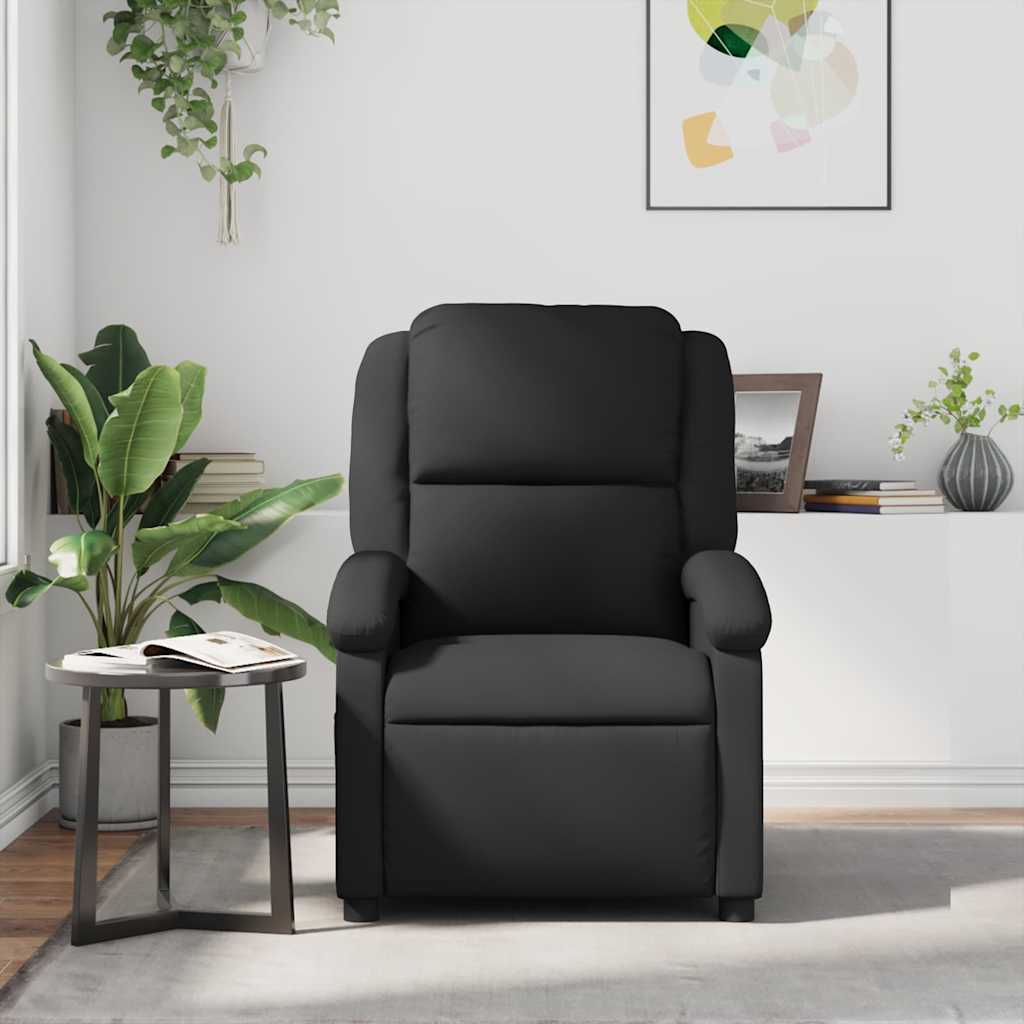 Relaxsessel Schwarz Echtleder
