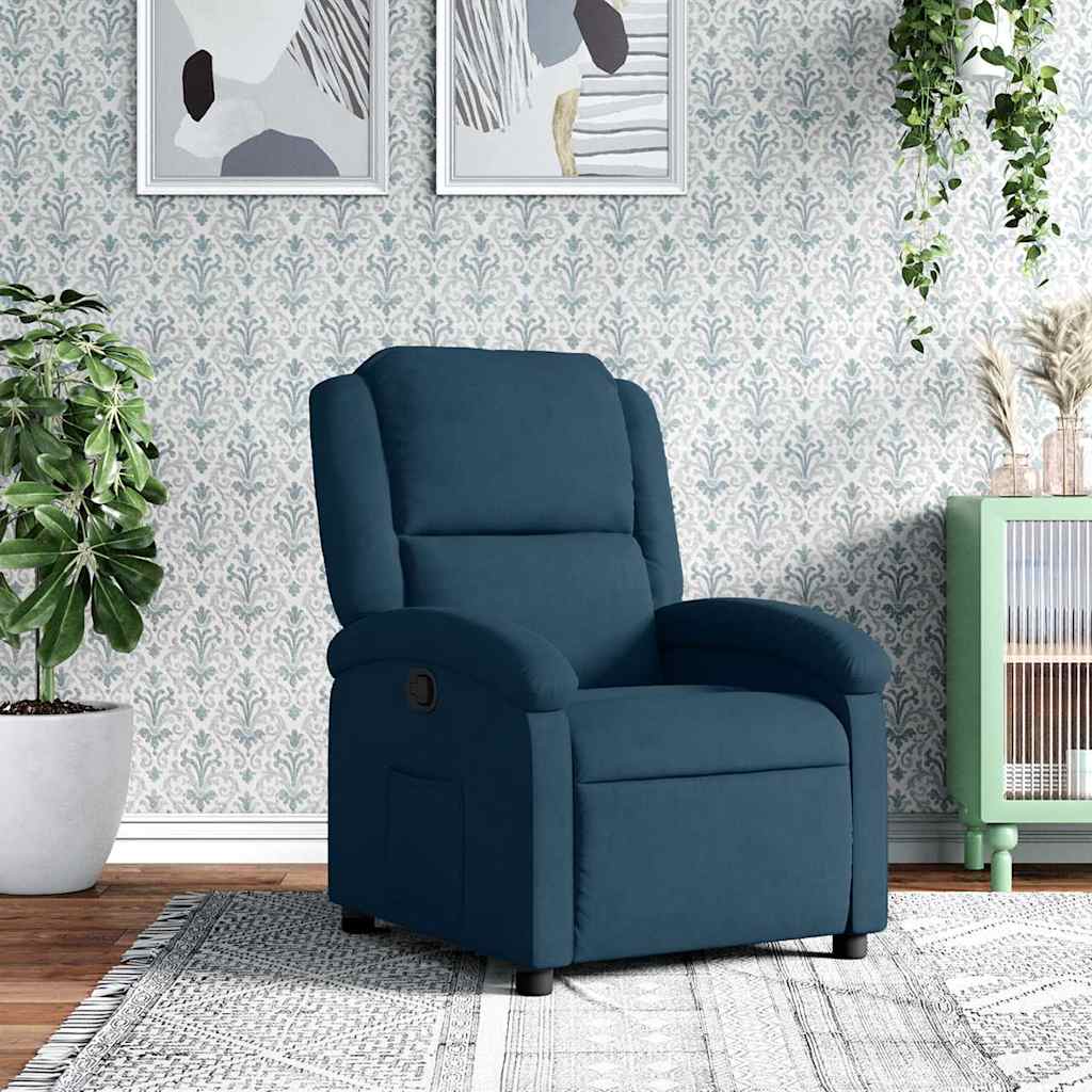 Relaxsessel Blau Samt