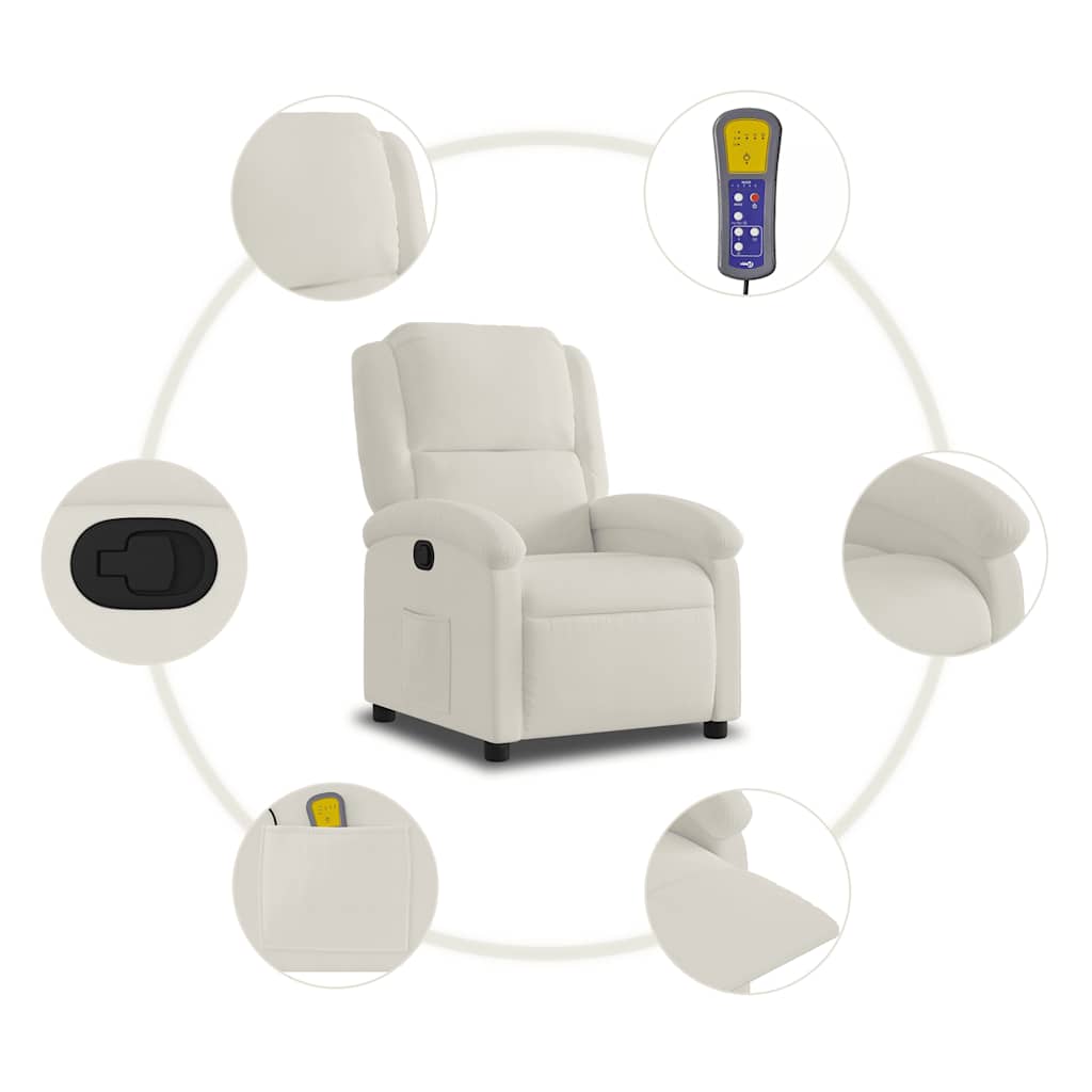 Massagesessel Creme Samt
