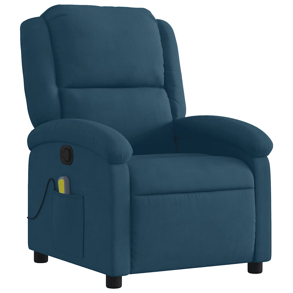 Massagesessel Blau Samt