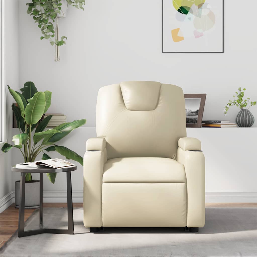 Relaxsessel Creme Kunstleder