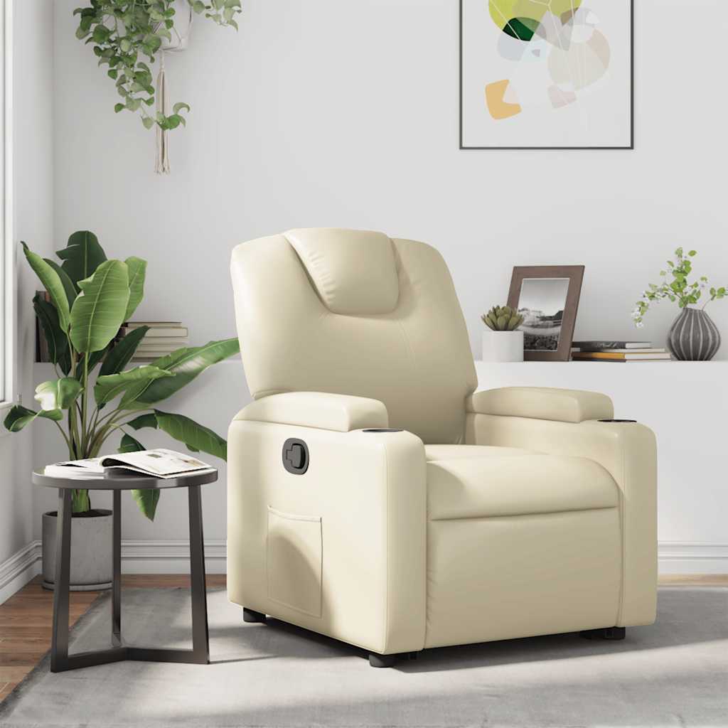 Relaxsessel Creme Kunstleder