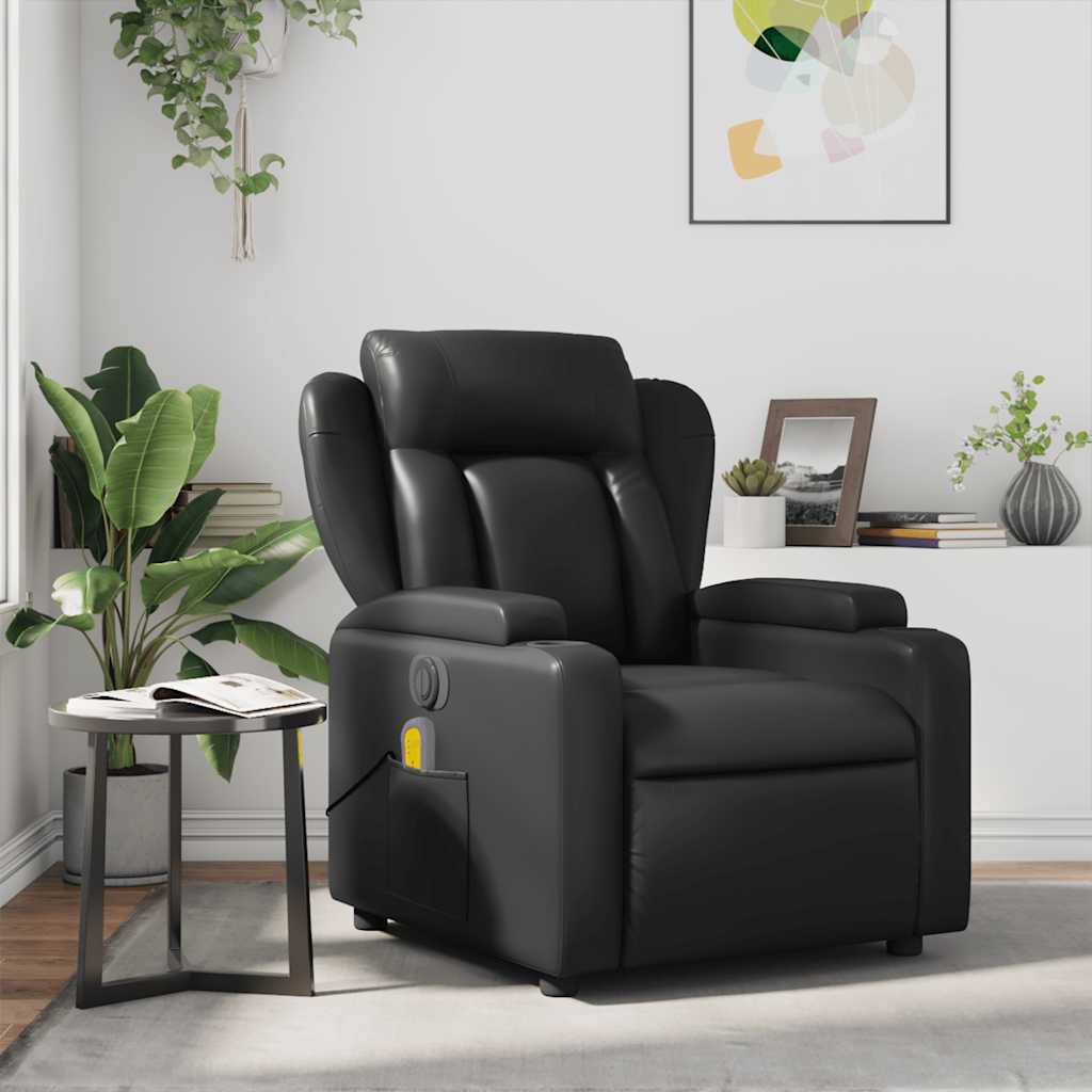 Massagesessel Schwarz Kunstleder