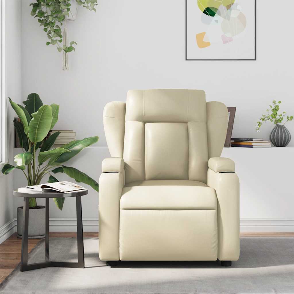 Massagesessel Creme Kunstleder
