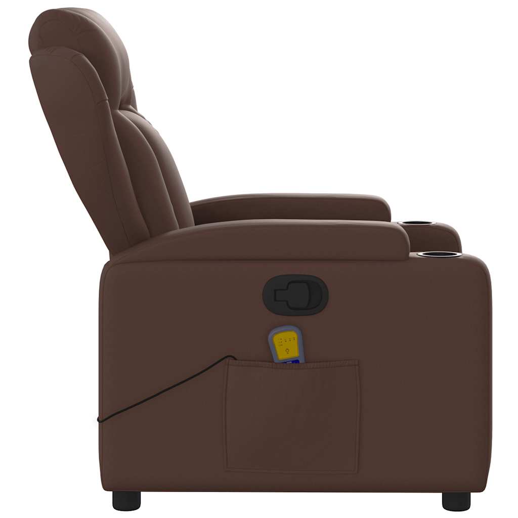Massagesessel Braun Kunstleder