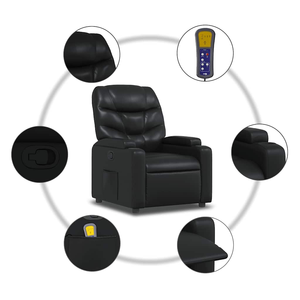 Massagesessel Schwarz Kunstleder