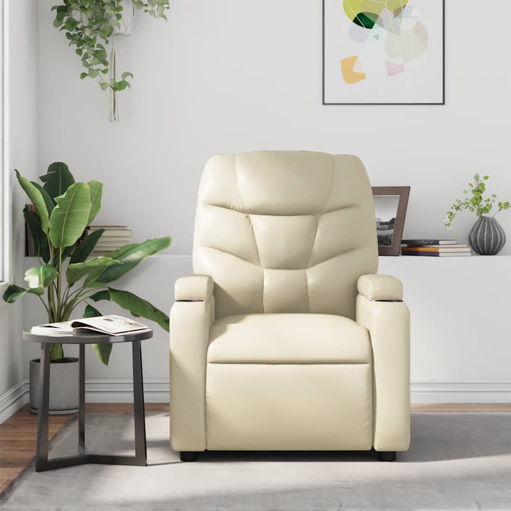 Massagesessel Creme Kunstleder