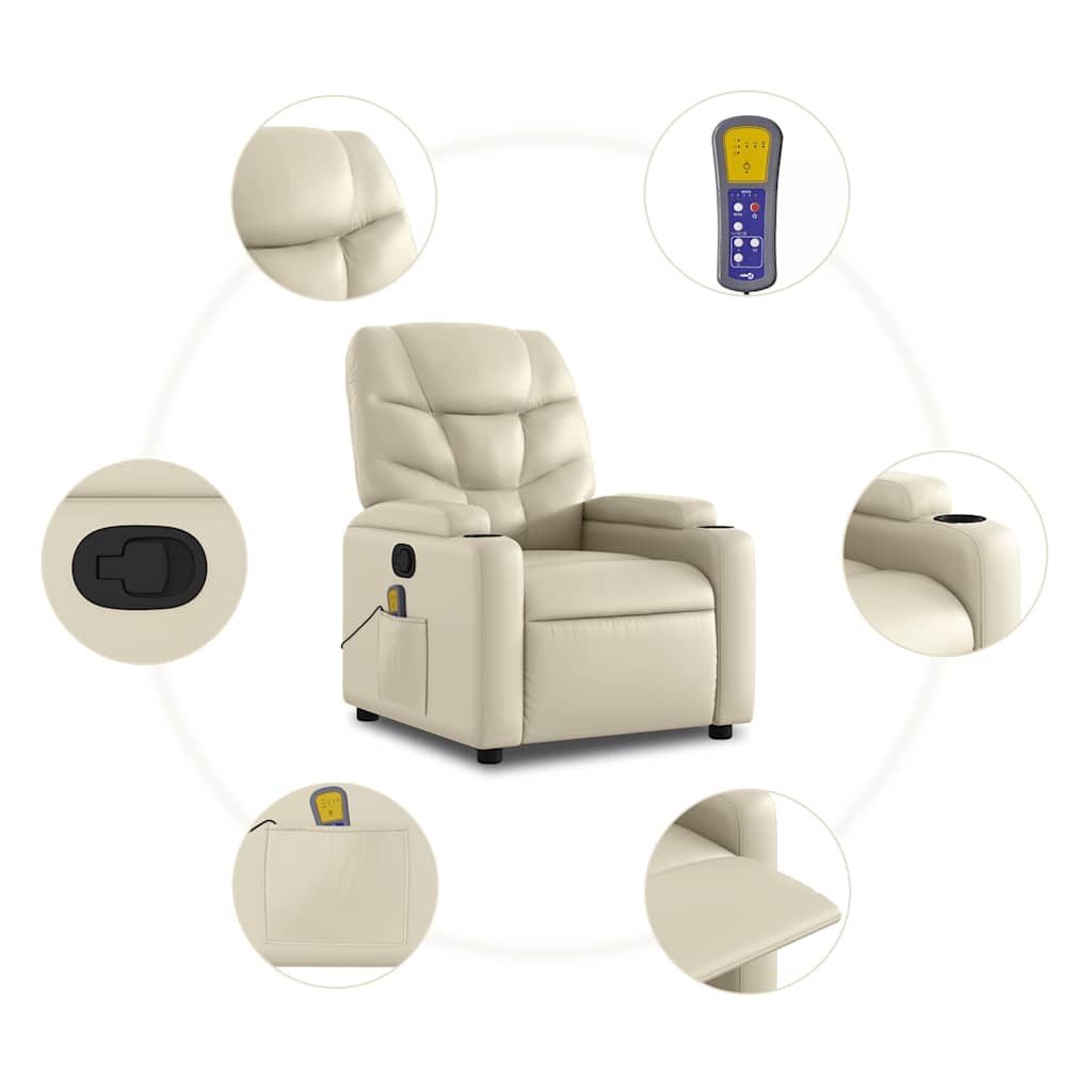 Massagesessel Creme Kunstleder