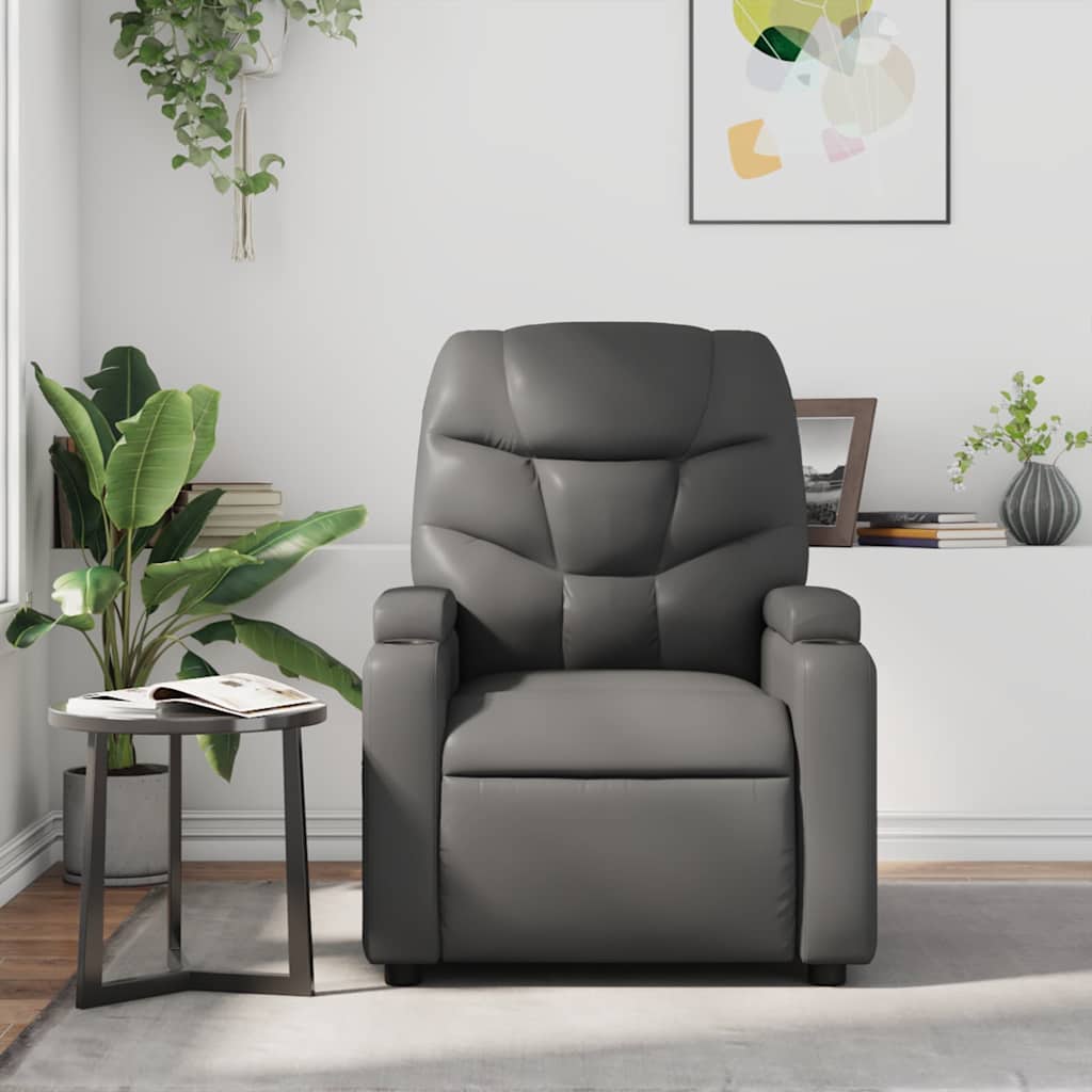 Massagesessel Grau Kunstleder