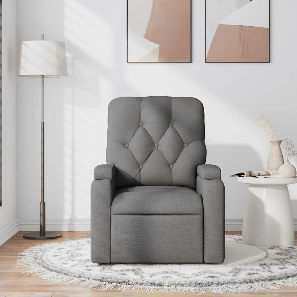 Massagesessel Dunkelgrau Stoff