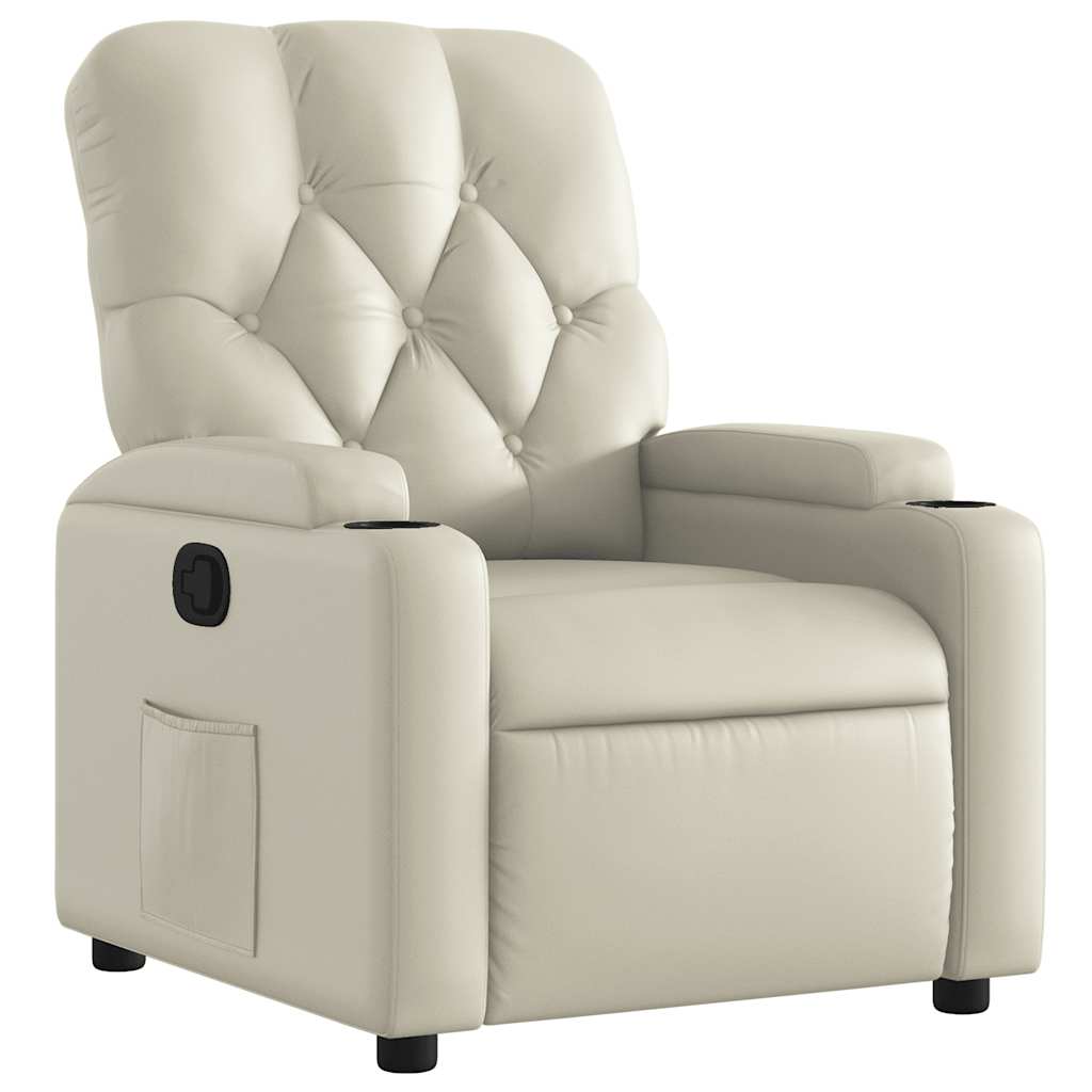 Relaxsessel Creme Kunstleder