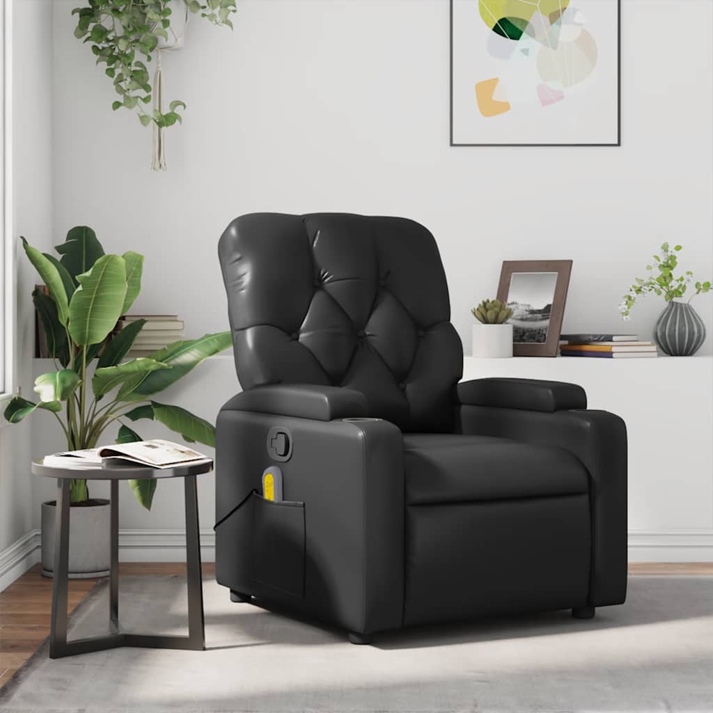 Massagesessel Schwarz Kunstleder