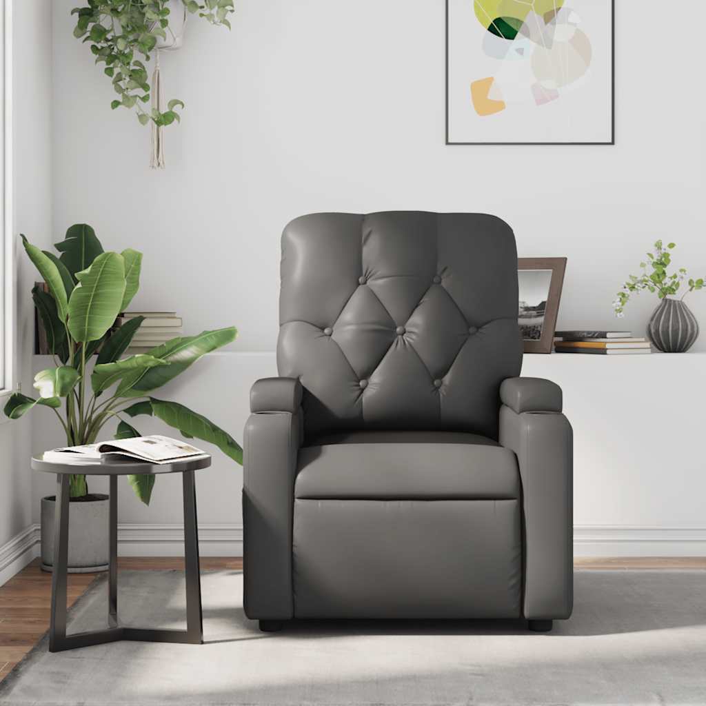 Massagesessel Grau Kunstleder